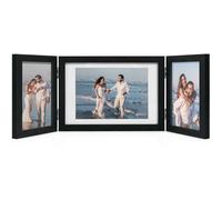 Afuly 7x5 Multi Photo Frame Collage, 3 Hinged Wooden Frames, 6x4 & 5x7 Pics, Ideal Gift for Family & Friends