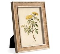 Afuly 7x5 Photo Frames 5x7 Picture Frames Boho Bamboo-Woven Minimalist with Real Glass for Postcards Pressed Flowers Wall Hanging Desk Tabletop Display Family Mum Friends Birthday Graduation Gifts