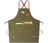 AFUN Chef Aprons for Women Men with Oversized Pockets, 12-Ounce Cotton Canvas Cross Back Water Repellent Apron