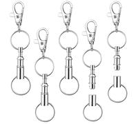 AFUNTA 5 PCS Quick Release Keychain Set, Detachable Keychain Double Spring Split Snap Separate Chain for Keychain Wallet