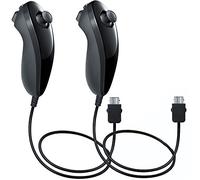 AFUNTA Nunchuck Controllers for Nintendo Wii U, 2 Packs Replacement for WII U Video Game - Black [video game]