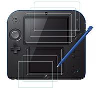AFUNTA Screen Protector and Stylus for Nintendo 2DS, 3 Pack (6 Pcs) HD Clear PET Film for Top and Bottom Screen, with 1 Plastic Blue Screen Touch Pen