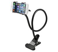 AFUNTA Universal 360 degree Rotation Flexible Long Arms Mobile Phone Holder, Gooseneck Clamp Holder Bracket Stand for iPhone4 / 5 / 5S /6, Samsung Galaxy S3 S4 S5, Note2 / Note3, Android and All Mobiles and Cameras Wide Less than 95mm, Lazy beside Bed, Car, Bedroom, Kitchen, Office, Bathroom (White)