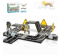 AFUNX Magnetic Tiles Road Extension Set STEM Magnetic Building Blocks for 3-5 4-8 5-7 Year Old STEM Learning Toy Safe Durable Creative Construction Play Gift for Boys and Girls