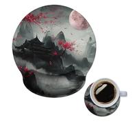 AFUZLE Mouse Pad with Wrist Support, Ergonomic Mouse Pad with Memory Foam Wrist Rest Cushion, Non-Slip Rubber Base Gaming Mice Pad for Home Office Computer Laptop,Cherry Blossom