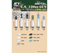 AFV Club AG35051 US 120mm Gun Ammo Set (aluminum) 1:35 Model Kit