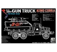 AFV Club FV35323 1/35 US Army King Cobra Ganttrucks M54+M113 Plastic Model / AFV35323 1:35 US Army Gun Truck King Cobra Vietnam War [Model Building Kit]