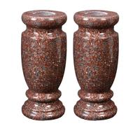 Afvarir Red Granite Cemetery Vase for Grave, 4.3" W x 9.8" H