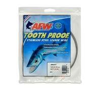 AFW #10 Tooth Proof Stainless Steel Single Strand Leader Wire, 124 lb Test, Bright, 30 ft