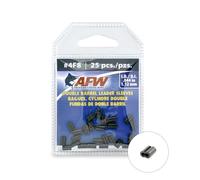 AFW American Fishing Wire Double Barrel Crimp Sleeves, Size #4F8/.044", Black, 25 pc
