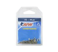 AFW American Fishing Wire Single Barrel Crimp Sleeves, Size #2/.047", Nickel, 36 pc