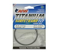 AFW Titanium Surfstrand, Bare 1x7 Saltwater Fishing Leader Wire, 30 lb, Black Oxide, 10 ft