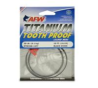 AFW Titanium Tooth Proof, Single Strand Leader Wire, 20 lb, 15 ft