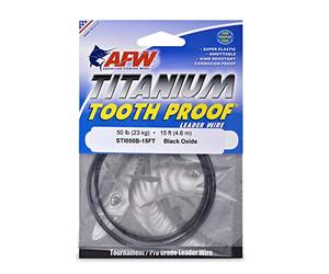 AFW Titanium Tooth Proof, Single Strand Leader Wire, 50 lb, 15 ft