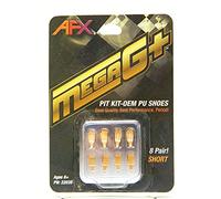 AFX Racemasters Mega G+ Pit Kit PU Shoes - Short, AFX22035 HO Slot Car Shoes (8 Pairs, Gold, HO Gauge) - Indoor, Ages 13+