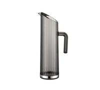AFXGUSD Acrylic Beverage Pitcher Tall Carafe Jug with Handle and Spout Clear PC with Vertical Texture and Contemporary Base Trim Suitable for Household Drinks, Color to 2, Black