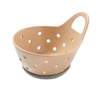 AFXGUSD Fruit Basket, Fruit Bowl with Draining Function, Self-Emptying, with Handle, Strainer Basket for The Kitchen Worktop, for Vegetables and Fruit, Khaki