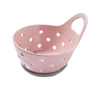 AFXGUSD Fruit Basket, Fruit Bowl with Draining Function, Self-Emptying, with Handle, Strainer Basket for The Kitchen Worktop, for Vegetables and Fruit, Pink