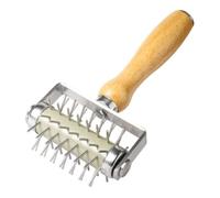 AFXGUSD Perforating Roller Featuring Heavy Duty Metal Frame and Rubber for Venting Air from Pastry and Bubbles Suitable for Flatbreads Pies Pastry Sheets, Small