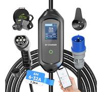 AFYEEV 7.2kW Type 2 Charging Cable, 6/8/10/13/16/20/24/32A Adjustable Current, Charging Cable Type 2, Charging Cable Electric car Type 2, Charging Cable Type 2, EV Charger with Bag, IEC 62196-2, 6M