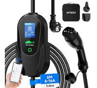 AFYEEV Charging cable type 2 Schuko 3.68 kW [6m 6-16A 1 phase], app-activated, electric car, adjustable power and delayed charging