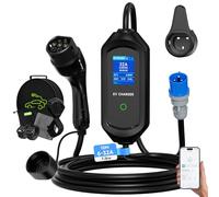 AFYEEV EV Charger Type 2 to 3 Pin Commando Plug, 7.2kW|32A|10M Cable | WiFi APP Control, 8/10/13/16/32A Adjustable Current, 1-15H Delay Time, IP65 Portable Electric Car Charger for EVs & PHEVs