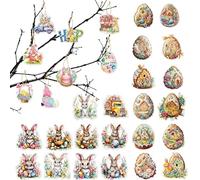 AFYHH 30Pcs Easter Egg Bunny Decorations For Tree Hanging Easter Decorations Home Indoor Easter Hanging Eggs Bunny Ornaments Easter Tree Decoration