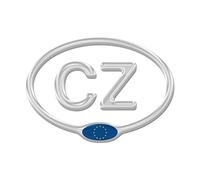 AG Design A/CZ/005 3D Sticker Czech Republic Flag EU 12.5 x 9 cm Silver