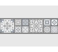 AG Design AWB 8460 Self-Adhesive Border Grey Patchwork, Waterproof Decoration for Walls, Furniture, Wallpaper, Wall Coverings and Doors, Film, Width 500 cm x Height 13.8 cm