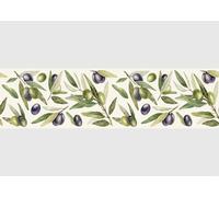 AG Design AWB 8520 Self-Adhesive Border Olive Branch on White, Waterproof Decoration for Walls, Furniture, Wallpaper, Wall Coverings and Doors, Film, Width 500 cm x Height 13.8 cm