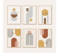 AG Design® Double-Sided Set of 3 Abstract Posters and Art Prints | 3 Pieces x 30 x 42 cm | For Bedroom, Living Room, Kitchen and Office | Without Frame | AP3 351428