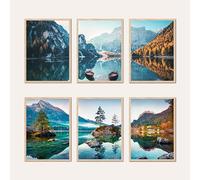 AG Design® Double-Sided Set of 3 Mountain Posters and Art Prints | 3 Pieces x 30 x 42 cm | For Bedroom, Living Room, Kitchen and Office | Without Frame | AP3 351468