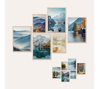 AG Design® Double-sided set of 6 autumn forest posters and art prints, 4 x 30 x 42 cm + 2 x 21 x 30 cm, for bedroom, living room, kitchen and office, without frame, AP6 351302