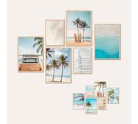 AG Design® Double-Sided Set of 6 Beach Posters and Art Prints | 4 x 30 x 42 cm + 2 x 21 x 30 cm | For Bedroom, Living Room, Kitchen and Office | Without Frame | AP6 351372