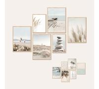 AG Design® Double Sided Set of 6 Sea Beach Posters and Art Prints | 4 x 30 x 42 cm + 2 x 21 x 30 cm | For Bedroom, Living Room, Kitchen and Office | Without Frame | AP6 351344