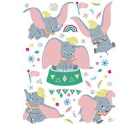 AG Design Dumbo DK 2320 Circus Disney Decorative Stickers for Walls, Furniture and Interior of a Nursery 65 x 85 cm, Multicoloured, 65 cm x 85 cm