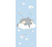 AG Design Dumbo Looking Down Disney Non-Woven Photo Wallpaper for a Children's Room, 90 x 202 cm, FTDN V 5490, Blue