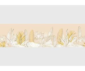 AG Design Goldblumen Self-Adhesive Border, Kitchen, Living Room, Wall Sticker, Multicoloured 500 x 13.8 cm | AWB 8290