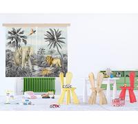 AG DESIGN Jungle Decorative Photo Curtain 180 x 160 cm Polyester Semi-Transparent