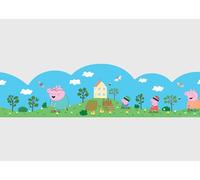 AG Design Self Adhesive Wave Cut Wall Border for Kids - Peppa Pig Home, AWBD 8670 | Waterproof Curved Decorative Border for Baby and Nursery | Multicoloured | 300 x 13.5 cm