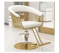 AG-HJMJP Barber Chair for Home And Professional Hair Salon, White, Contemporary Style, 360 Degree Swivel And Adjustable Height, Ergonomic Design, Faux Leather Upholstery