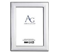 AG Sterling Silver Plain Frame for photograph 6"x 4" with Wood Back can stand portrait or landscape