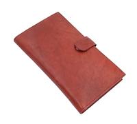AG Wallets 20 Card Napa Wallet for Men - Slim Long RFID Credit Card Holder with Snap Closure, ID Window & 2 Bill Compartments - Soft Full Grain Leather Bifold, Burgundy, Napa Rfid Snap Close Leather