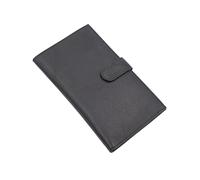 AG Wallets 20 Card Napa Wallet for Men - Slim Long RFID Credit Card Holder with Snap Closure, ID Window & 2 Bill Compartments - Soft Full Grain Leather Bifold, Black, Napa Rfid Snap Close Leather