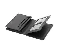 AG Wallets Genuine Leather Credit Card Wallet and Business Card Case, Card Holder with RFID Protection, Holds up to 30 Business Cards, 1 ID Window and 8 Credit Card Slots, Black, Minimalist