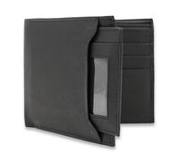 AG Wallets Leather Mens Sliding 2-in-1 Bifold Wallet, Removable Minimalist ID Wallet & Card Holder, Black, Minimalist