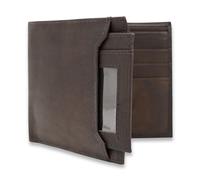 AG Wallets Leather Mens Sliding 2-in-1 Bifold Wallet, Removable Minimalist ID Wallet & Card Holder, Brown, Minimalist