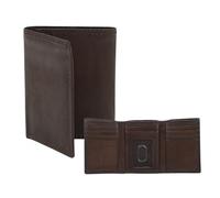 AG Wallets RFID Blocking Wallet for Men - Trifold Minimalist Slim Wallet with 10 Credit Card Slots & 3 Side Slots - 100% Genuine Leather Travel Wallet - Secure Compact Wallet, Brown, Minimalist