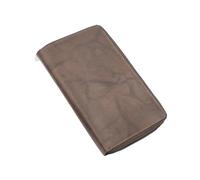 AG Wallets RFID Leather Slim Long Wallet for Men or Women, Holds up to 20 Cards, 1 ID and Cash, Long Zipper Wallet for Women & Men, Slim Bifold Design Organizer, Brown with Zipper, Minimalist