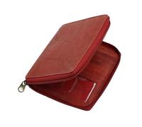 AG Wallets RFID Wallet for Men or Women, Zipper Closure, Leather European Hipster Bifold Wallet, 2 ID Windows, Large Bill Compartments with Room to Hold Large Bills, Burgundy, Zipper Wallet
